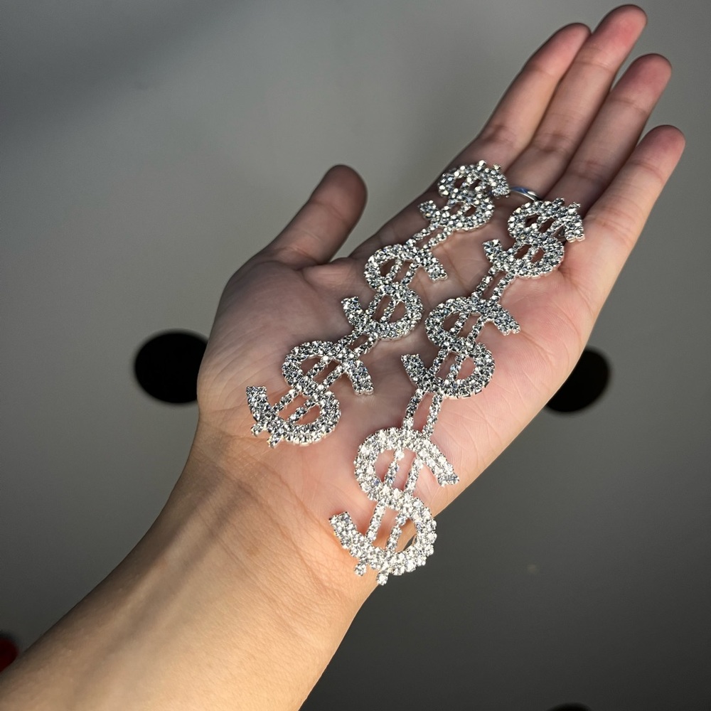 Dollar Sign Dangle Earrings